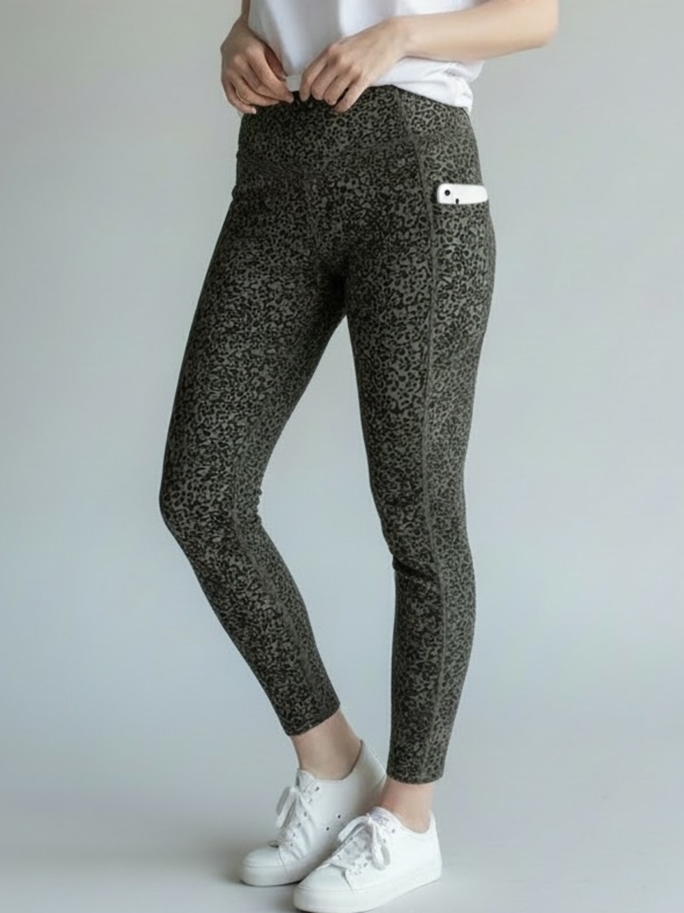PACT (XL) Organic Cotton Umber Topo 7/8 Leggings Animal Print Pockets NWT